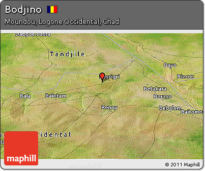 Satellite Panoramic Map of Bodjino