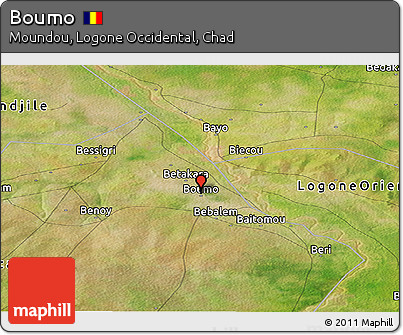 Satellite Panoramic Map of Boumo