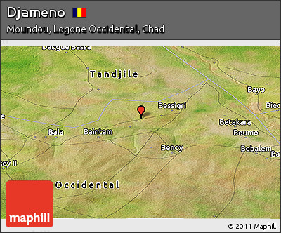 Satellite Panoramic Map of Djameno