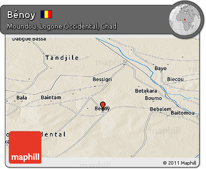 Shaded Relief Panoramic Map of Bénoy