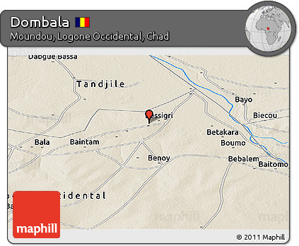 Shaded Relief Panoramic Map of Dombala