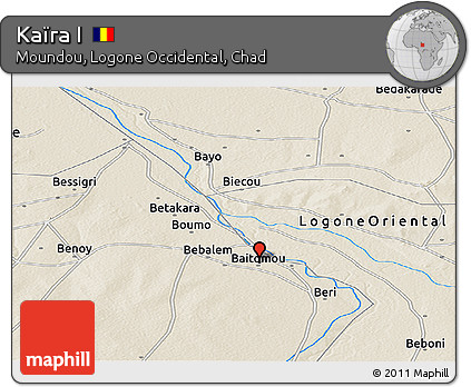 Shaded Relief Panoramic Map of Kaïra I