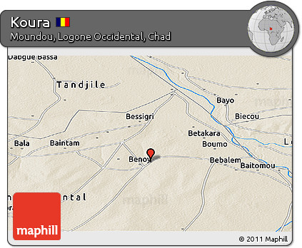 Shaded Relief Panoramic Map of Koura