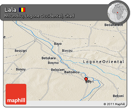 Shaded Relief Panoramic Map of Lala