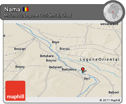 Shaded Relief Panoramic Map of Nama