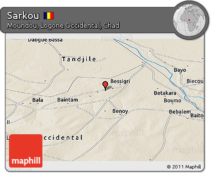 Shaded Relief Panoramic Map of Sarkou