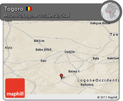 Shaded Relief Panoramic Map of Togoro