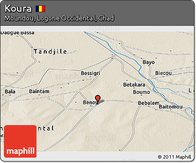 Shaded Relief Panoramic Map of Koura