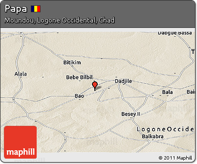 Shaded Relief Panoramic Map of Papa