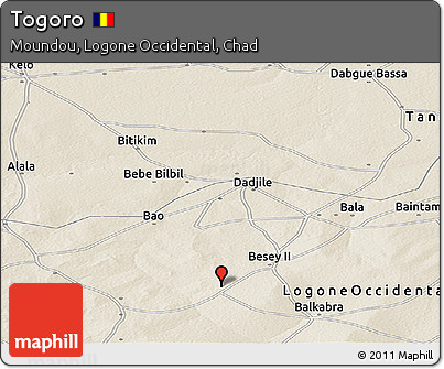 Shaded Relief Panoramic Map of Togoro