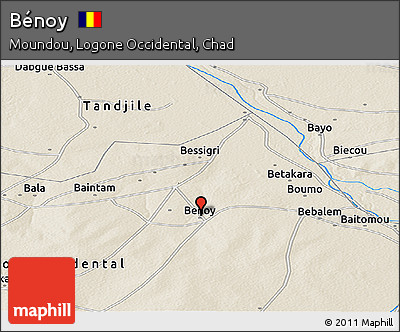 Shaded Relief Panoramic Map of Bénoy