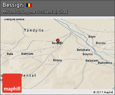 Shaded Relief Panoramic Map of Bessigri