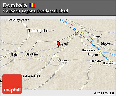 Shaded Relief Panoramic Map of Dombala