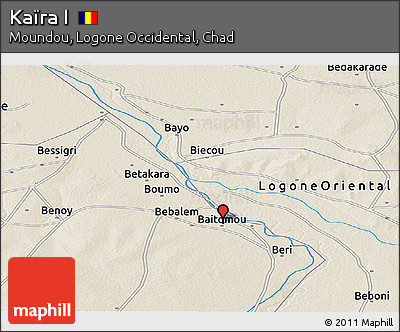 Shaded Relief Panoramic Map of Kaïra I