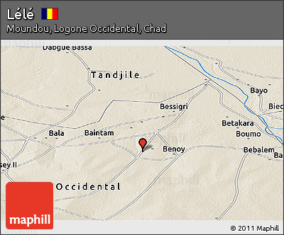 Shaded Relief Panoramic Map of Lélé
