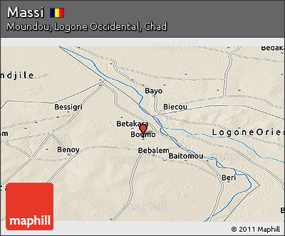 Shaded Relief Panoramic Map of Massi