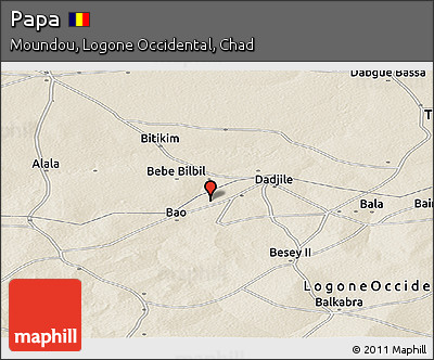 Shaded Relief Panoramic Map of Papa