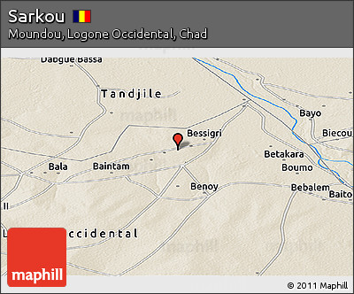 Shaded Relief Panoramic Map of Sarkou