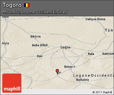 Shaded Relief Panoramic Map of Togoro