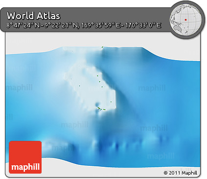 Physical 3D Map of the Area around 9° 4' 52" N, 170° 4' 29" E
