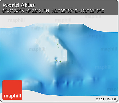 Physical 3D Map of the Area around 9° 4' 52" N, 170° 4' 29" E