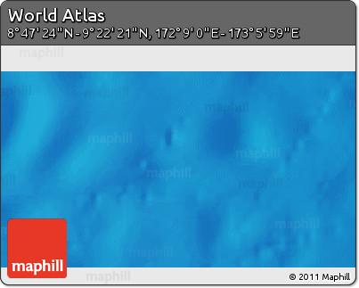 Physical 3D Map of the Area around 9° 4' 52" N, 172° 37' 30" E