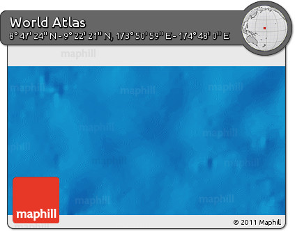 Physical 3D Map of the Area around 9° 4' 52" N, 174° 19' 29" E