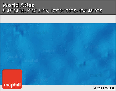 Physical 3D Map of the Area around 9° 4' 52" N, 174° 19' 29" E