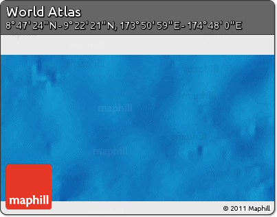 Physical 3D Map of the Area around 9° 4' 52" N, 174° 19' 29" E