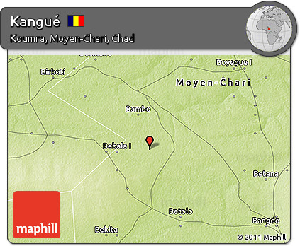 Physical 3D Map of Kangué