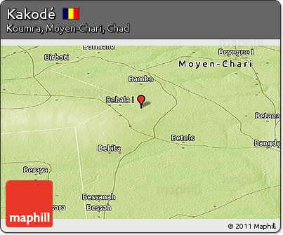 Physical Panoramic Map of Kakodé