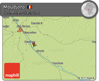 Physical 3D Map of Moudjoro