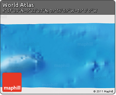 Physical 3D Map of the Area around 9° 4' 52" N, 19° 28' 30" W