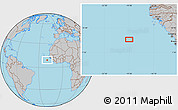 Gray Location Map of the area around 9° 4' 52" N, 19° 28' 30" W