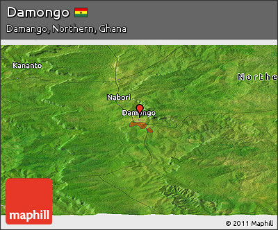 Satellite Panoramic Map of Damongo