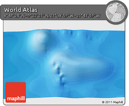 Political 3D Map of the Area around 9° 4' 52" N, 21° 10' 29" W