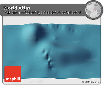 Satellite 3D Map of the Area around 9° 4' 52" N, 21° 10' 29" W