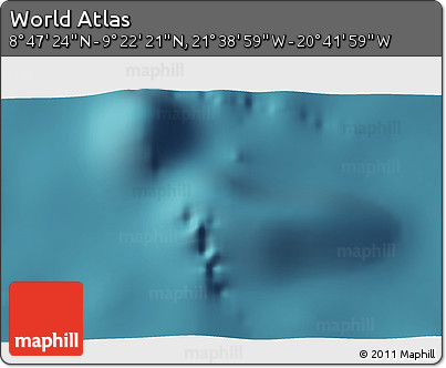 Satellite 3D Map of the Area around 9° 4' 52" N, 21° 10' 29" W