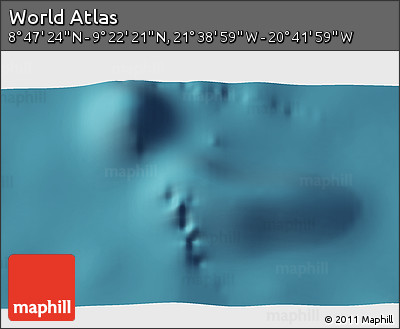Satellite 3D Map of the Area around 9° 4' 52" N, 21° 10' 29" W