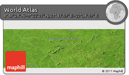 Satellite Panoramic Map of the Area around 9° 4' 52" N, 22° 10' 29" E