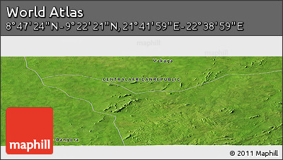 Satellite Panoramic Map of the Area around 9° 4' 52" N, 22° 10' 29" E