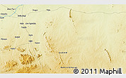 Physical 3D Map of the area around 9° 4' 52" N, 24° 43' 30" E