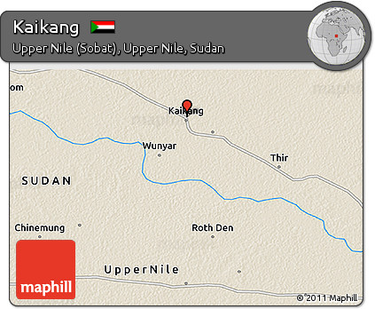 Shaded Relief 3D Map of Kaikang