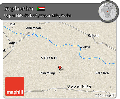 Shaded Relief 3D Map of Ruphiethni