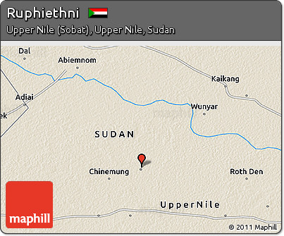 Shaded Relief 3D Map of Ruphiethni