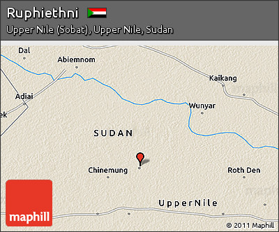 Shaded Relief 3D Map of Ruphiethni