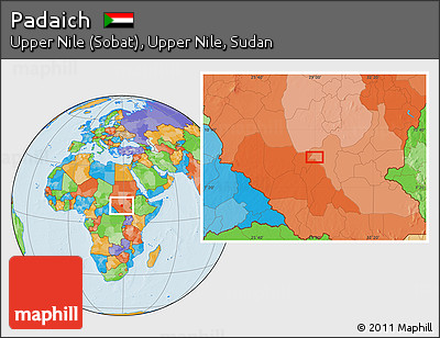 Political Location Map of Padaich