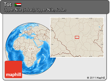 Shaded Relief Location Map of Tot