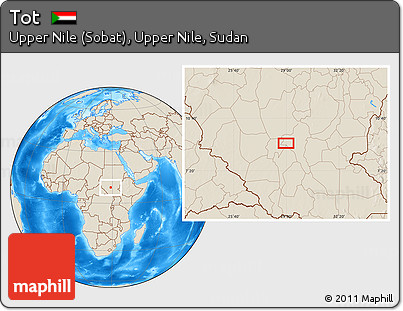 Shaded Relief Location Map of Tot