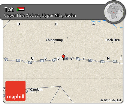 Shaded Relief Map of Tot